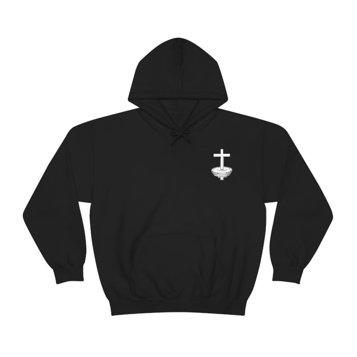 Weighted Cross Hooded Sweatshirt