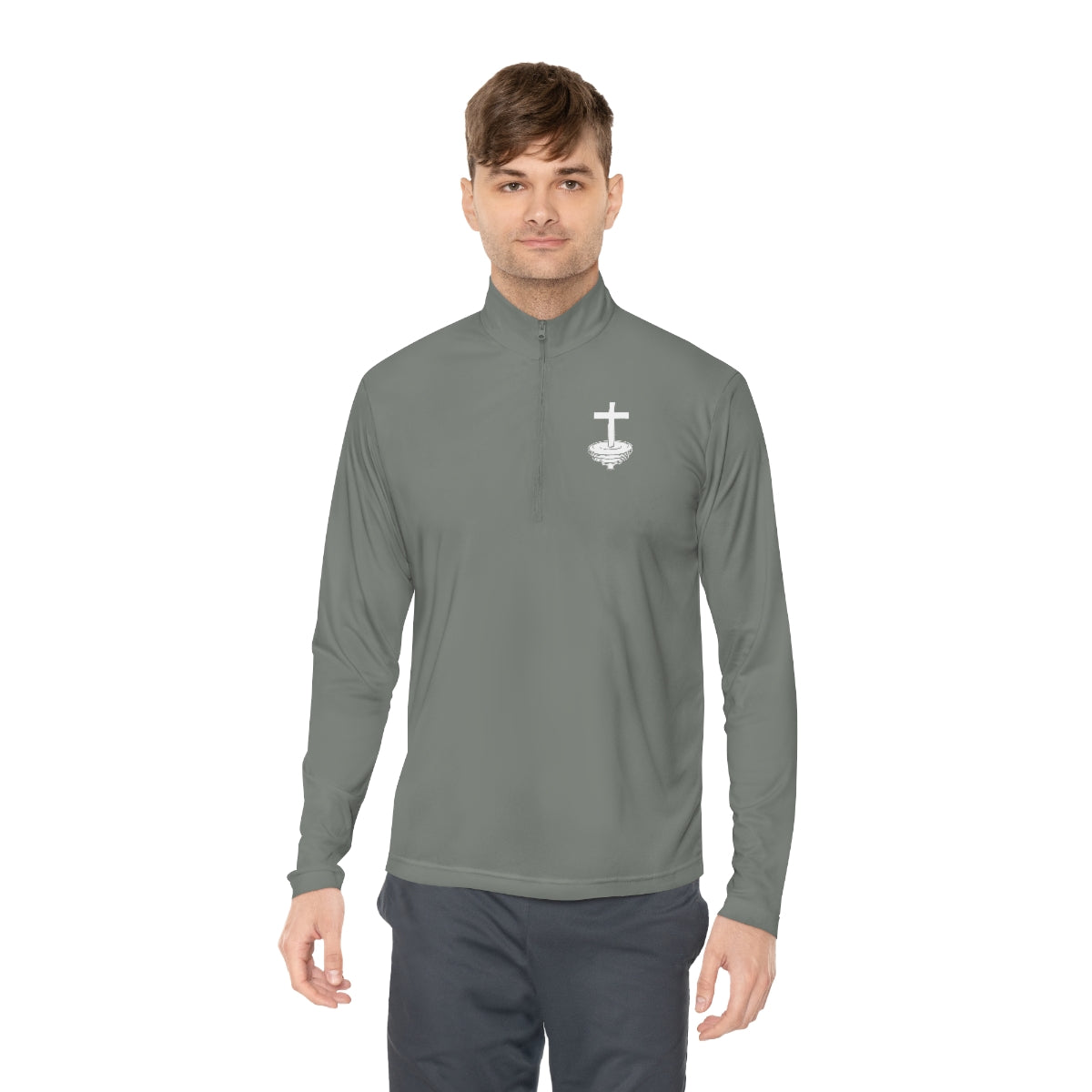 Weighted Cross Quarter-Zip Pullover