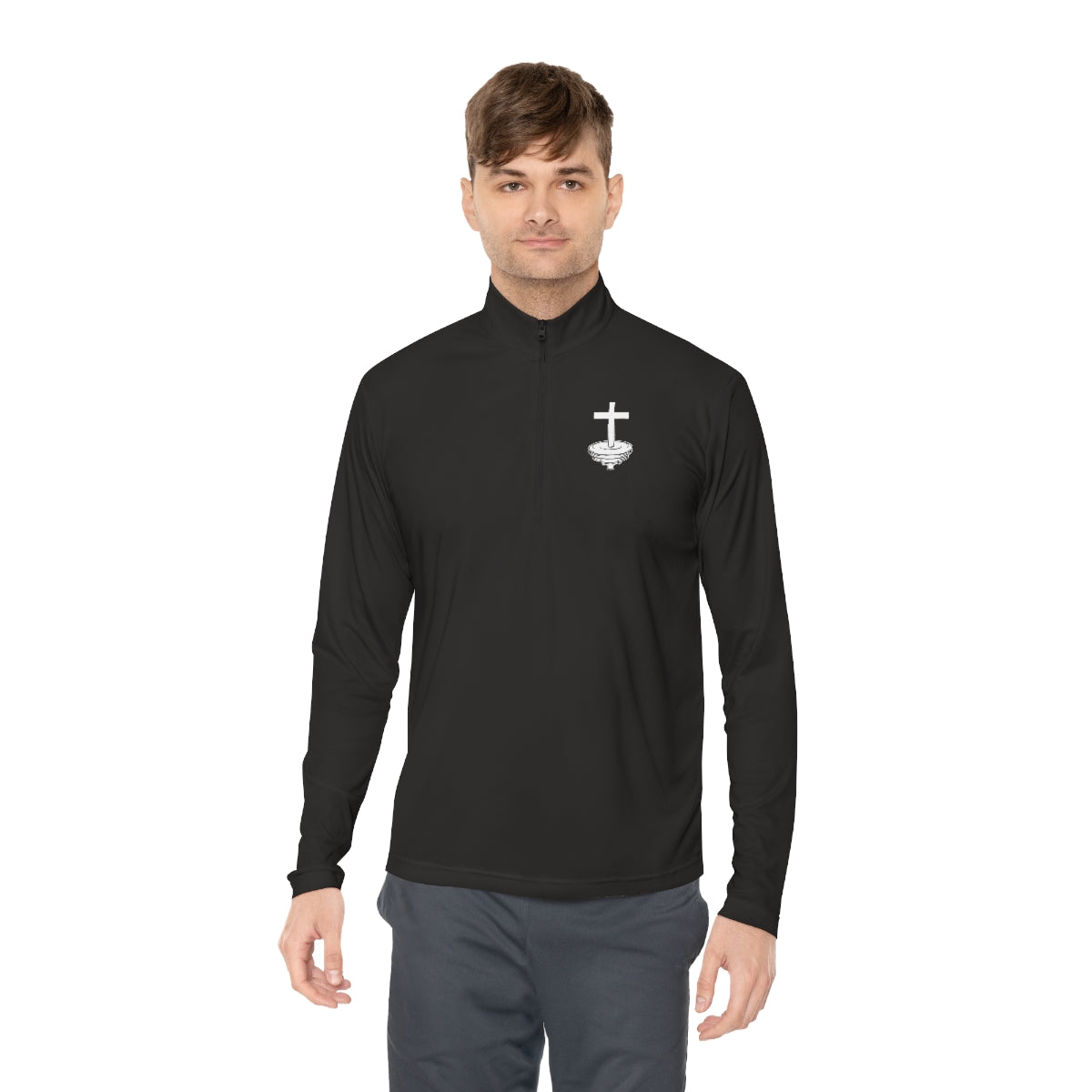 Weighted Cross Quarter-Zip Pullover